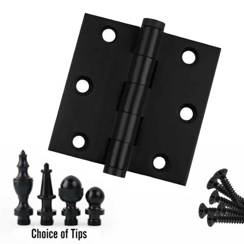 Door Hinge 3 x 3 Solid Brass - Black (US19)