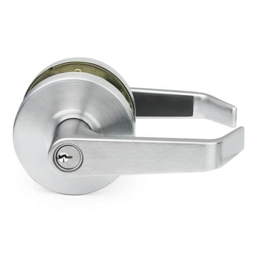 Door Lever Lockset, Heavy Duty Grade 2, Brushed Chrome, Lawrence Hardware
