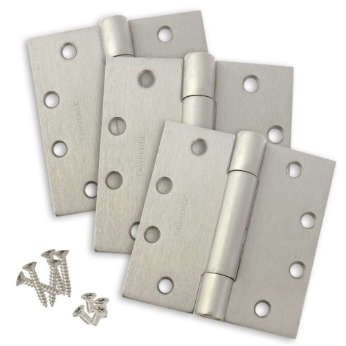 4.5 x 4.5 Heavy Weight Commercial Concealed Bearings Butt Hinge Stainless Steel (US32D) - 3 Pack