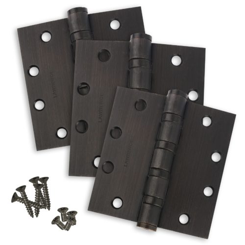 4.5 x 4.5 Commercial Butt Hinge Heavy Weight Ball Bearing Oil Rubbed Bronze (US10B) - 3 Pack