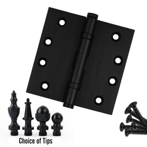 Door Hinge 4 x 4 Inch Solid Brass Ball Bearing - Black (US19)