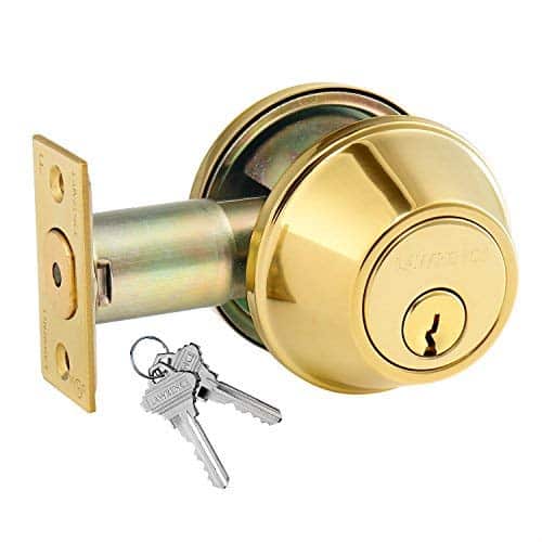 Photo of Single Cylinder Commercial Deadbolt – Polished Brass