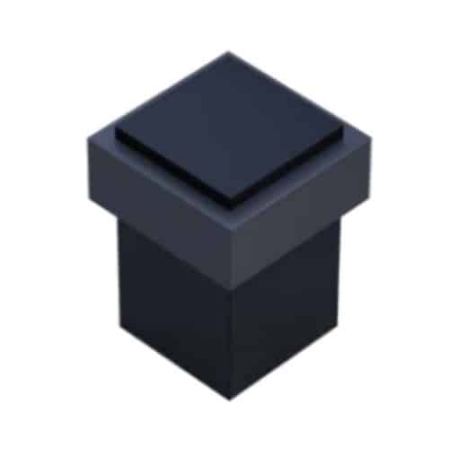 Door Stop, Modern Design Square, Matte Black, Floor Mount