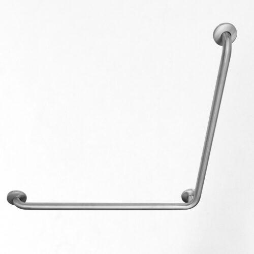 Grab Bar, Stainless Steel, 90 Degree L-Shape, 30” x 30”, 1 1/2“ DIA, Concealed Mounting, Peened Grip