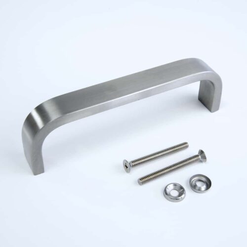 Door Pull, 9" CC, Brass, Flattened Half Round