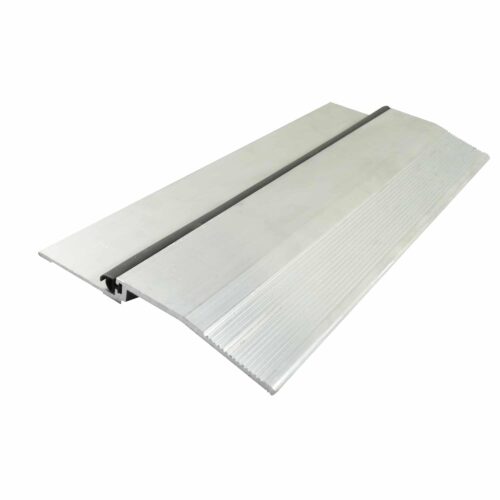 Latching Panic Rabbeted Saddle/Threshold w Silicone Seal - Mill Aluminum - 5" x 1/2" - ADA Compliant