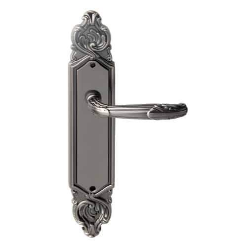 Embassy EH920 Victoria Door Lever, Embossed Contores With Leaf Plated Ends