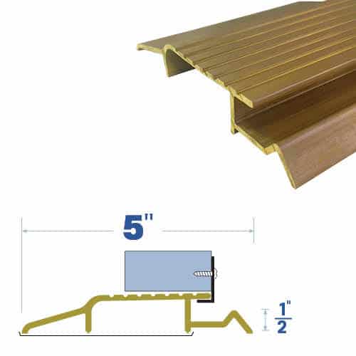 EMBASSY Interlocking Threshold 4-1/2" Width, 1/2" Height, 18" Length, 1/8" Thickness, Architectural Bronze Finish - Image 2