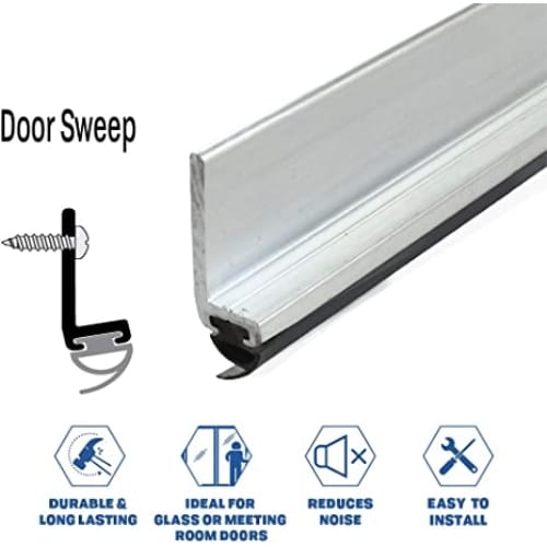Silicone Door Sweep - Surface Mounted - Fire Rated - Sweep Height of 1/2" (12.7mm)