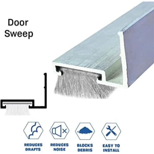 Brush Door Sweep - Mortise Mounted - For Hollow Metal Doors - Sweep Height of 3/16" (4.7mm)
