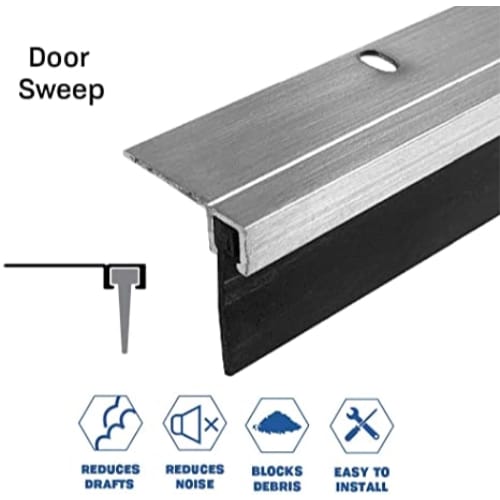 Rubber Door Sweep - Mortise Mounted - For Wood Door Bottoms - Sweep Height of 13/16" (20.6mm)