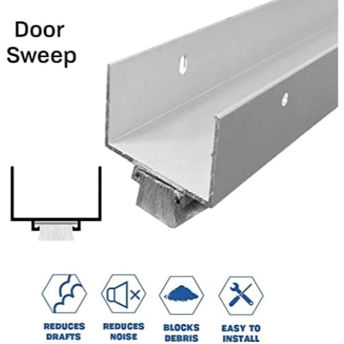 Brush Door Sweep - Bottom Mounted Shoe - For Wood Doors - Sweep Height of 3/16" (4.7mm)
