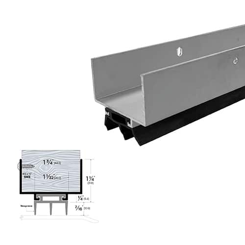 Rubber Door Sweep - Mortise Mounted - For Wood Doors - Sweep Height of 7/16" (10.9mm)