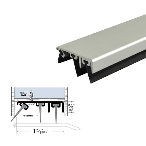 Rubber Door Sweep with Air Flow -  Mortise Mounted - For Hollow Metal Doors - Height of Mounting 3/8"