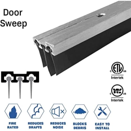 Rubber Door Sweep with Air Flow -  Mortise Mounted - For Wood Doors - Sweep Height of 3/8" (9.4mm)