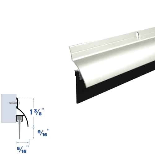 Surface Mounted Rain Drip with Rubber Door Sweep - Mounting Thickness of 5/16" (8.0mm)