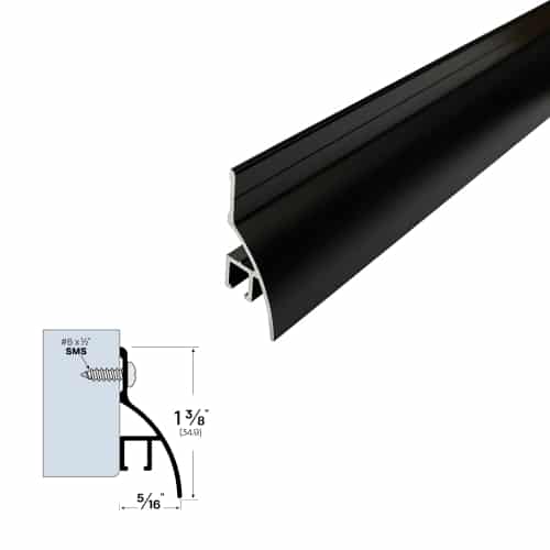 Surface Mounted Rain Drip with Slot for Door Sweep - Mounting Thickness of 5/16" (8.0mm)