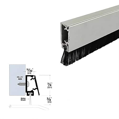 Brush Door Sweep - Surface Mounted - Easy installation - Sweep Height of 3/8" (9.5mm)