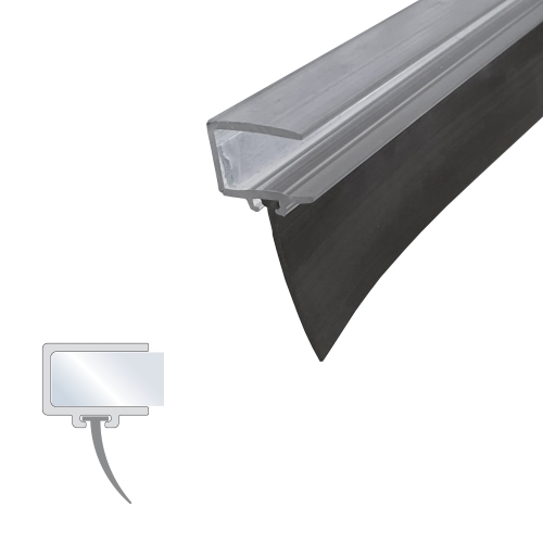 Plastic Meeting Stile for 1/2" Glass Doors - Silicone Seal