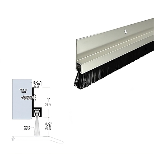 Brush Door Sweep - Surface Mounted - Easy installation - Sweep Height of 3/8" (9.5mm)