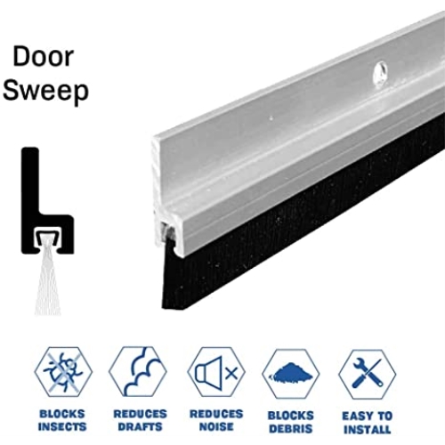 Brush Door Sweep - Surface Mounted - Easy installation - Sweep Height of 3/8" (9.5mm)